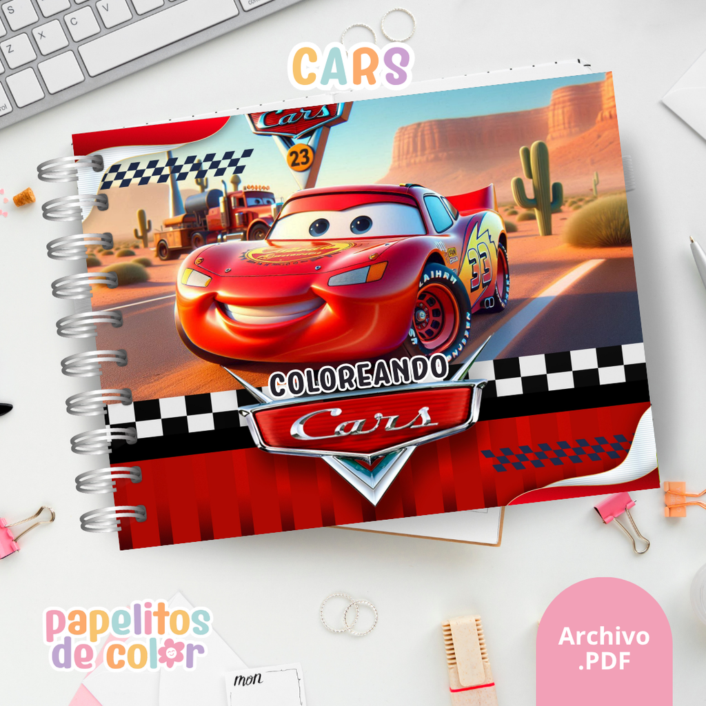 🎨 Libro para Pintar de Cars 🏎️🏁✨