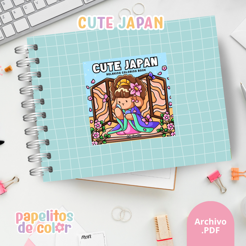 🖍️💖Libro para pintar Cute Japan 🎎🌸✨