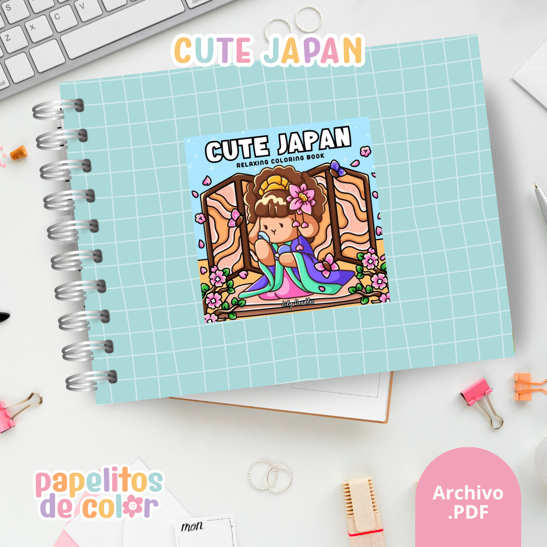 🖍️💖Libro para pintar Cute Japan 🎎🌸✨