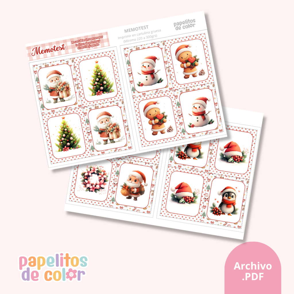 🎄 Memotest Navideño para Imprimir