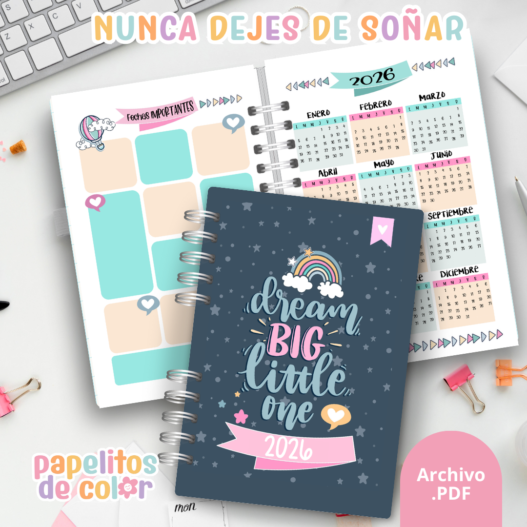 🌸Agenda Nunca Dejes de Soñar 2026🌙✨