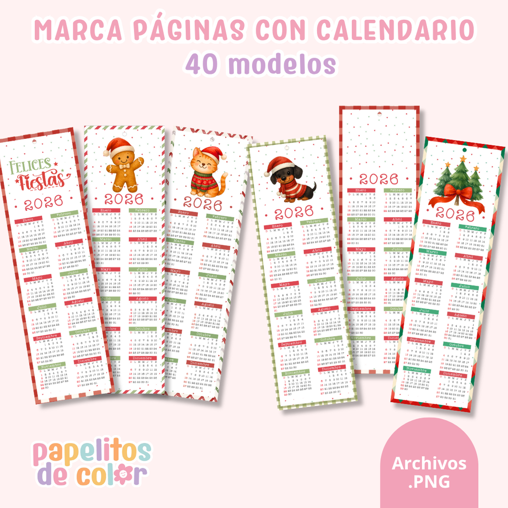🎄✨ Marcapáginas Calendarios Navideños ✨📖