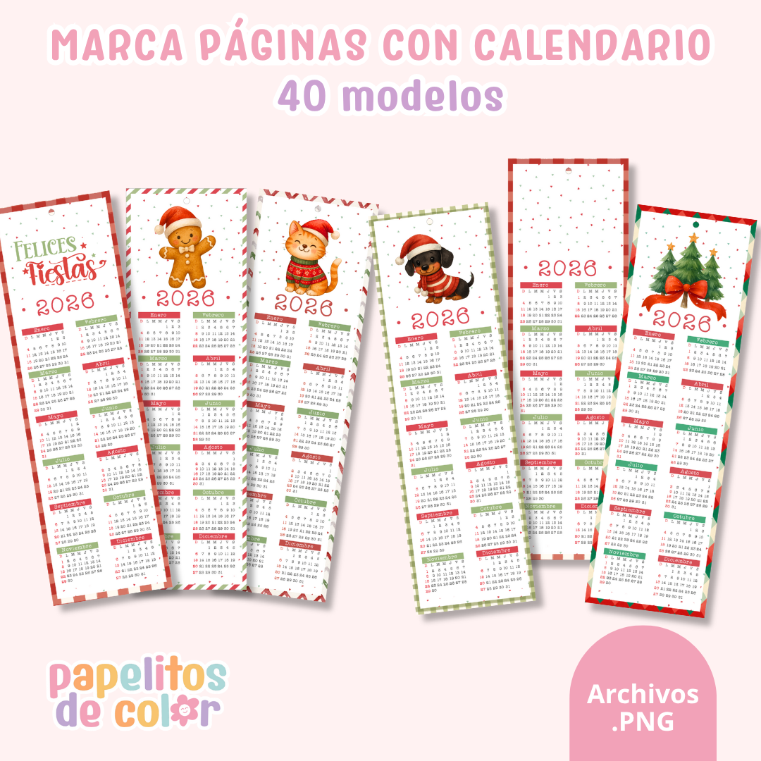 🎄✨ Marcapáginas Calendarios Navideños ✨📖