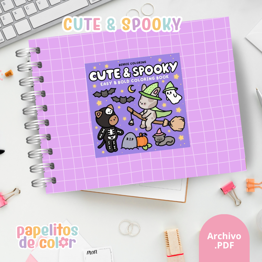 👻✨ Libro para Pintar Cute & Spooky 🎨🖤