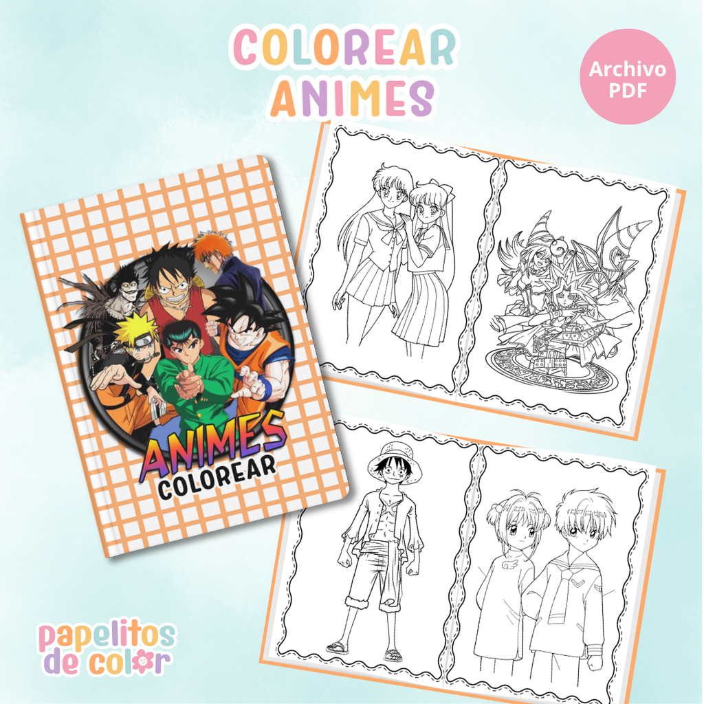 🎨 Libritos para Colorear A6 – Animes (Abrochados)