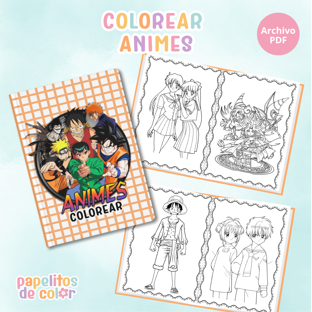 🎨 Libritos para Colorear A6 – Animes (Abrochados)