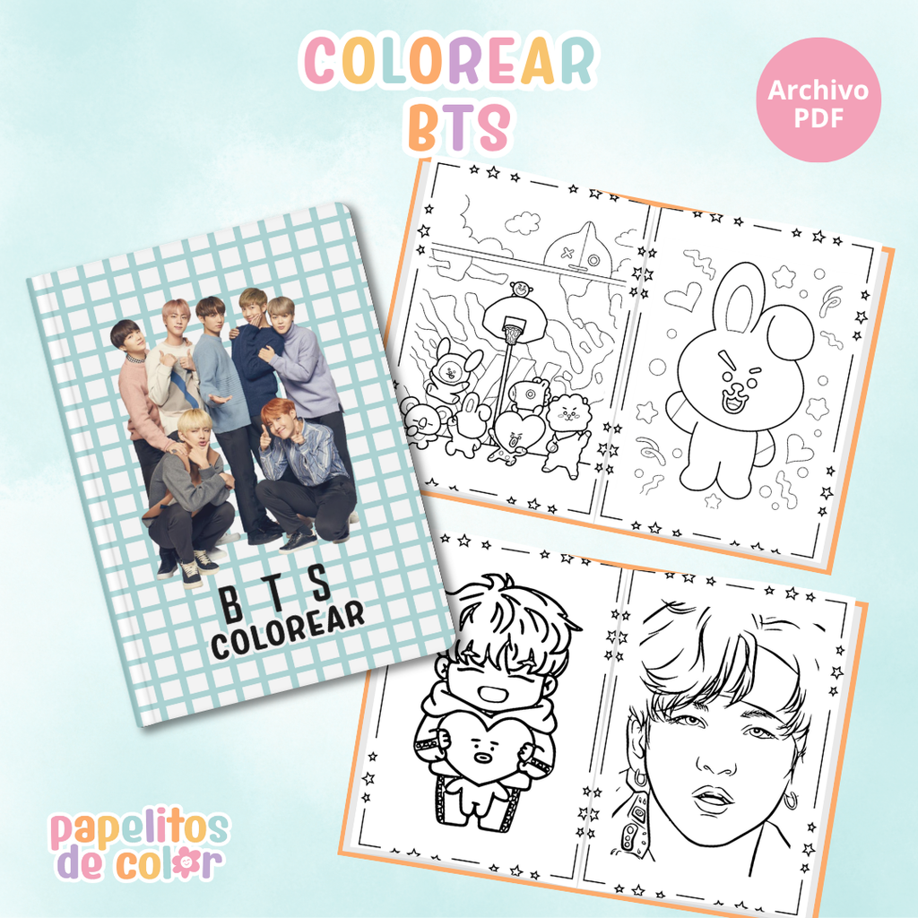 🎤 Libritos para Colorear A6 – BTS (Abrochados)