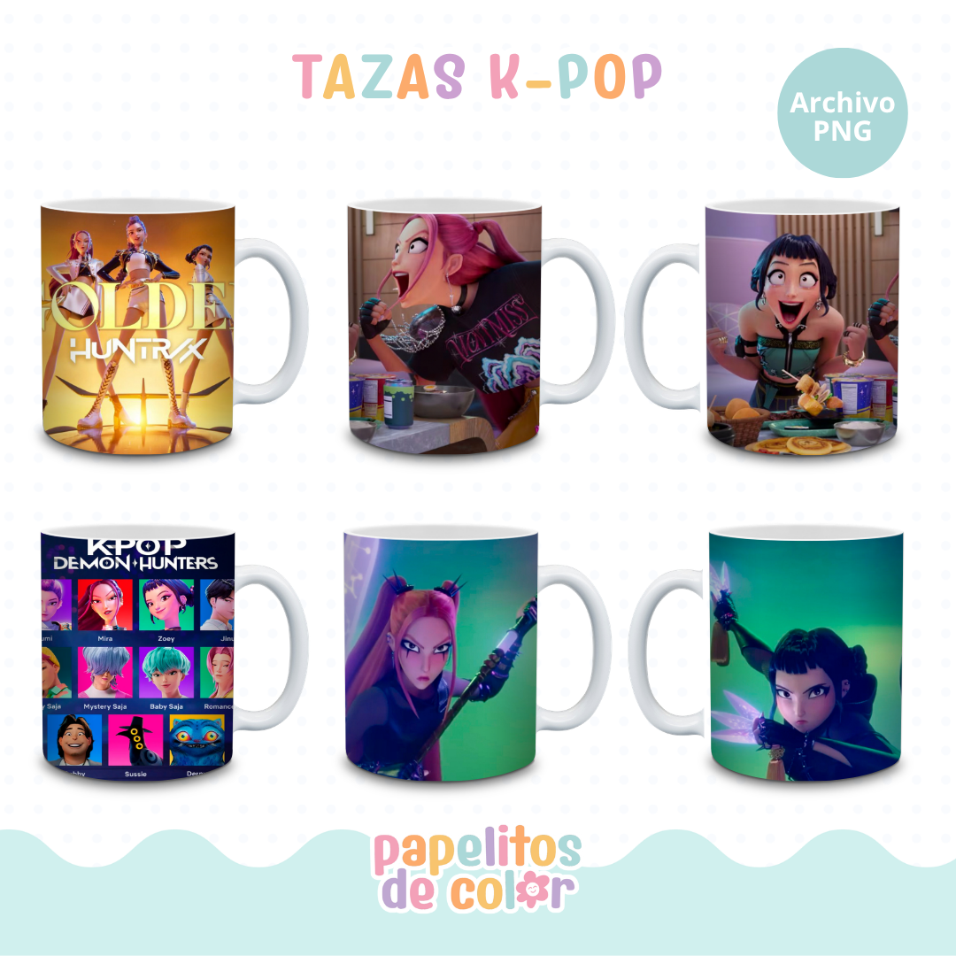 ☕✨ Diseños para Tazas – Guerreras K-Pop Vol. 1 ✨🎀