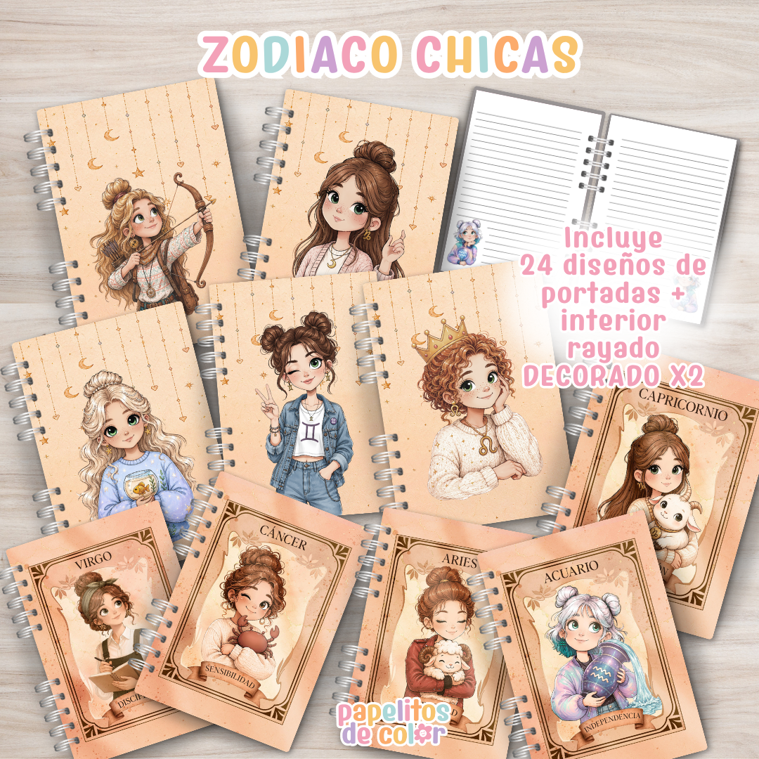 ♈✨ Pack Cuadernos Zodíaco Chicas  💖📚