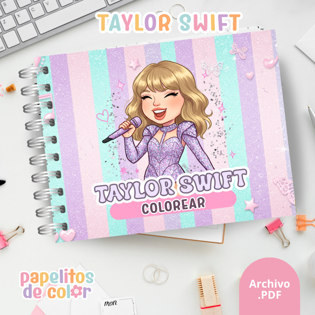🎤🎶 Libro para pintar Taylor Swift 💖🎨