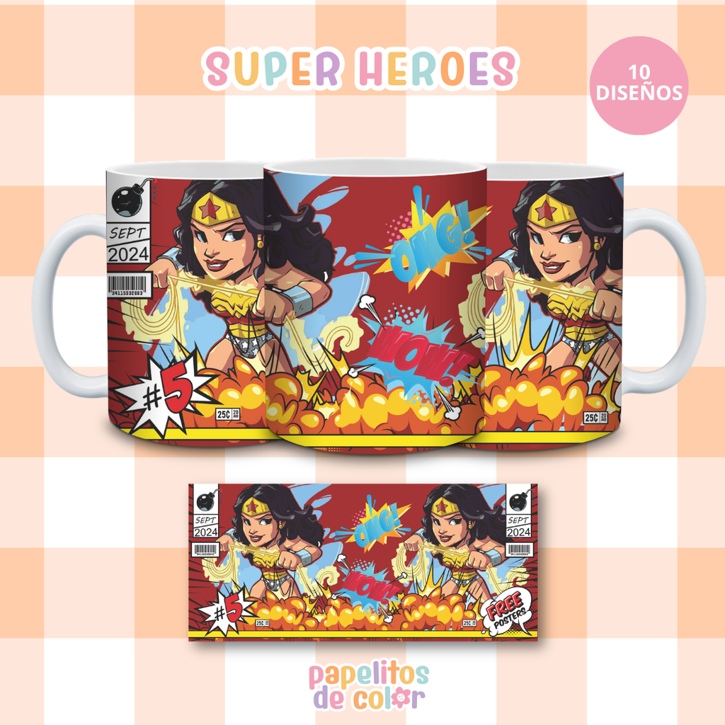 ☕🦸‍♂️ Diseños para Tazas – Super Héroes ⚡💥