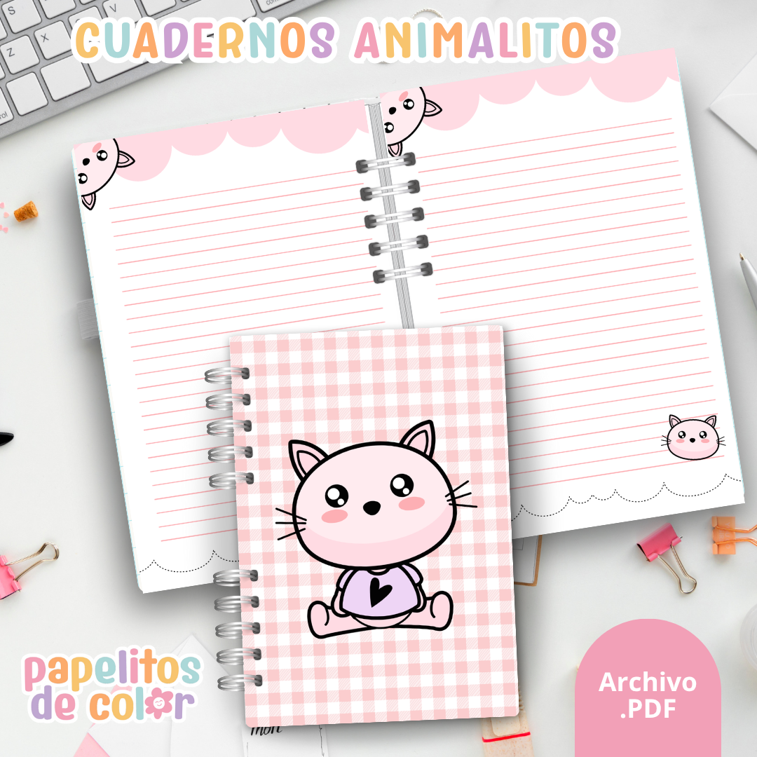 Cuadernos Animalitos Cute 🐻🐰🐱