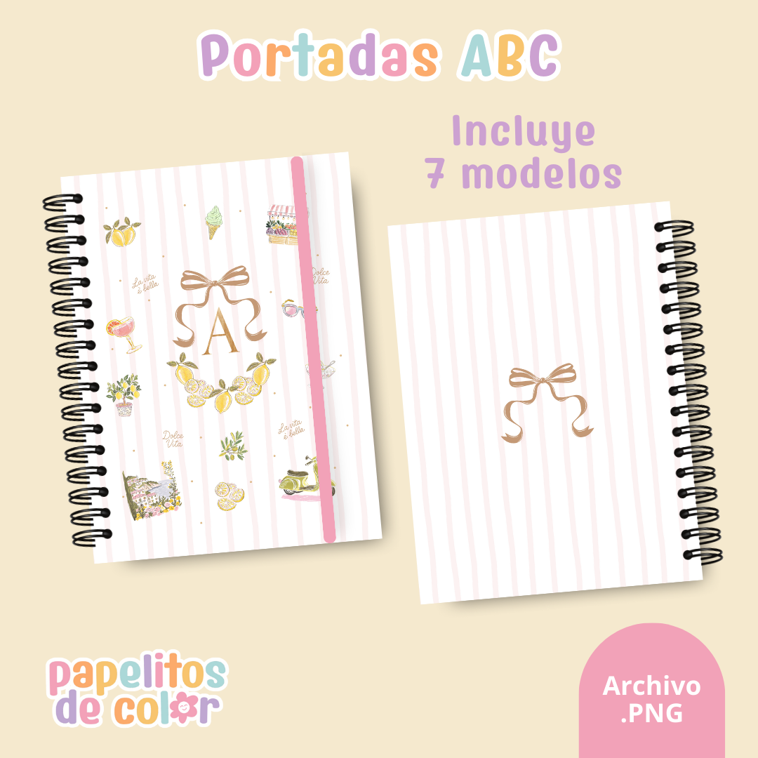 🌷 Pack Portadas ABC – Iniciales Aesthetic ✨