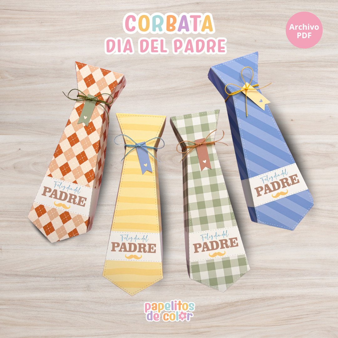 🎁👔 Caja Corbata Día del Padre💙✨
