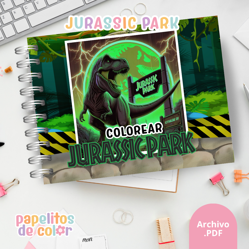 🦖🌿 Cuaderno para pintar Jurassic Park 🌿🦖