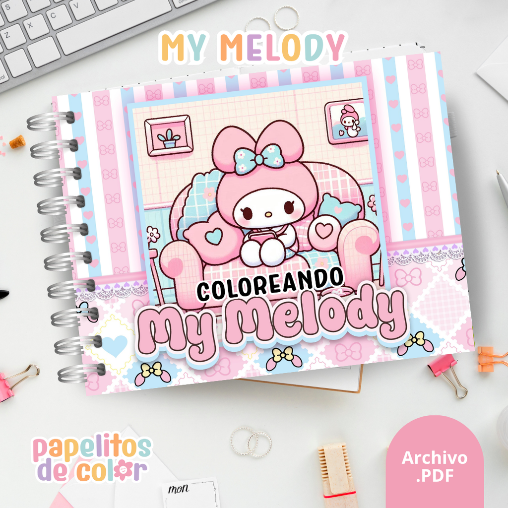 🎨 Libro para Pintar de My Melody 🎀🐰💖