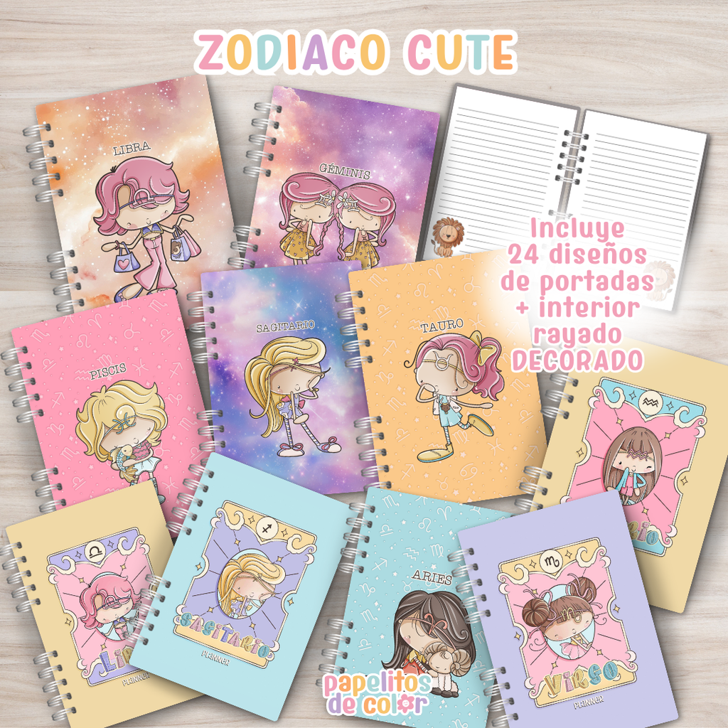 🌙✨ Pack Cuadernos Zodíaco Cute  💖
