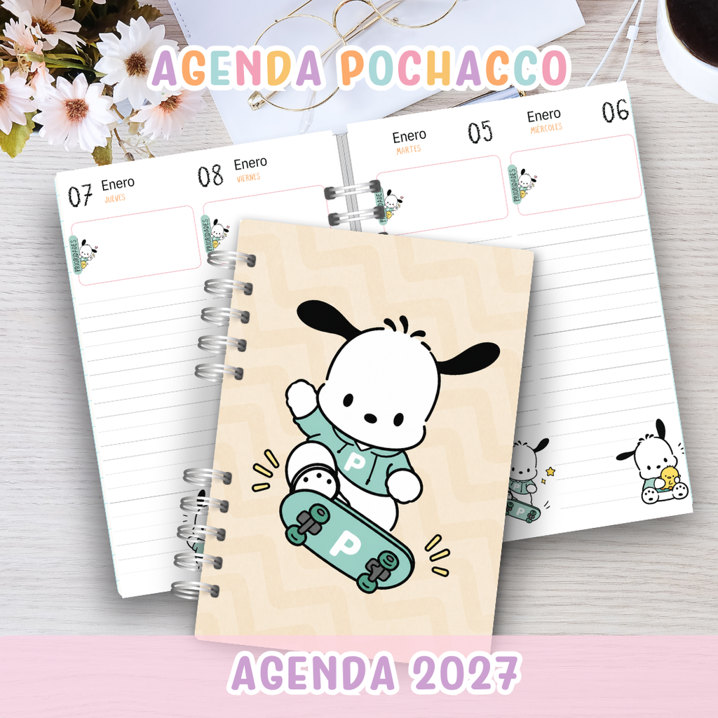 📔 Agenda Pochaco 2027 – 2 Días por Página ✨