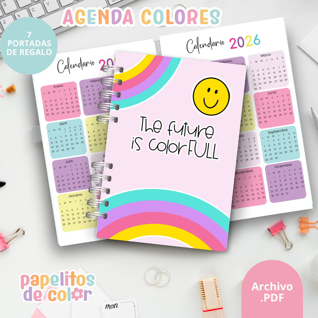 Agenda Semanal Colores 2026 🌈