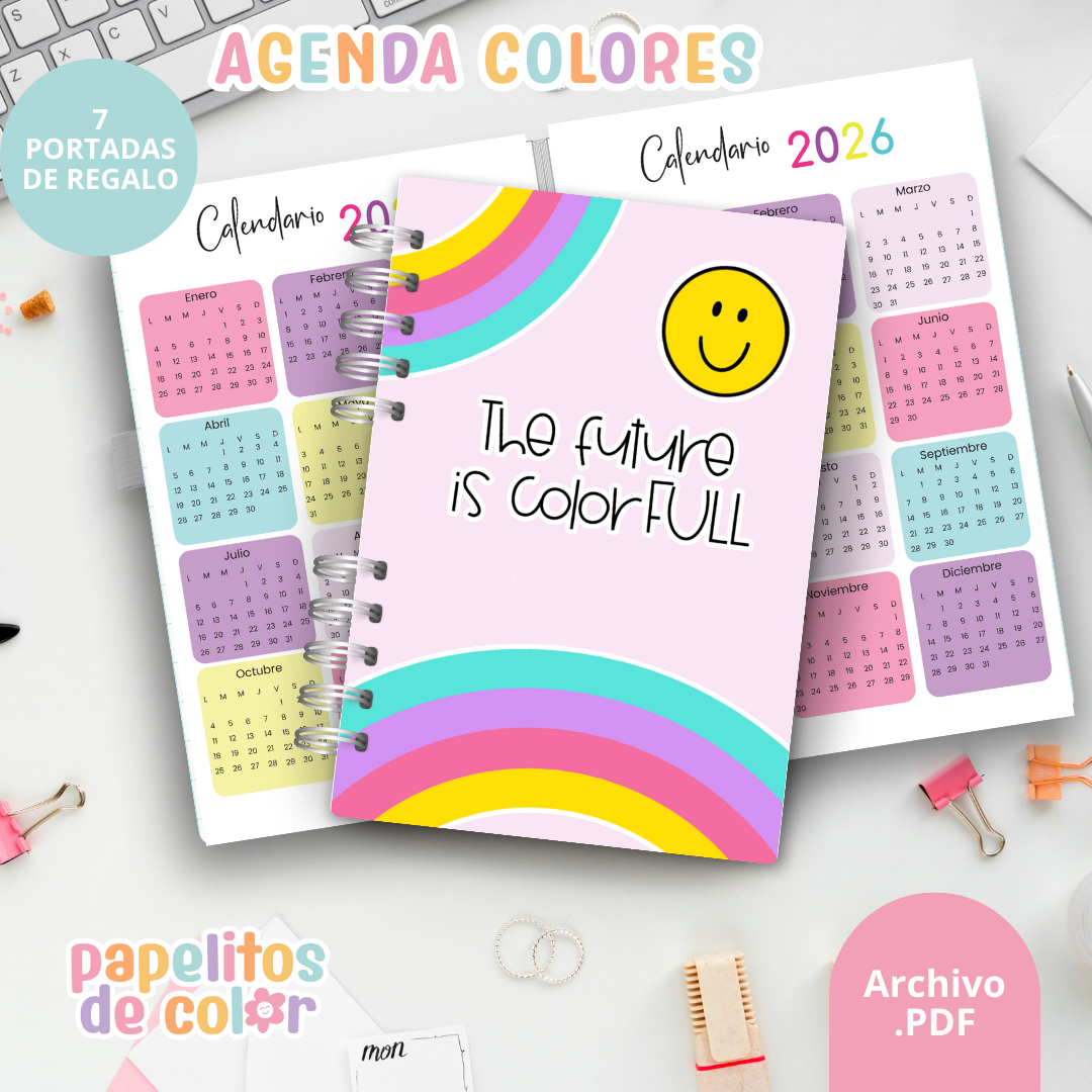 Agenda Semanal Colores 2026 🌈