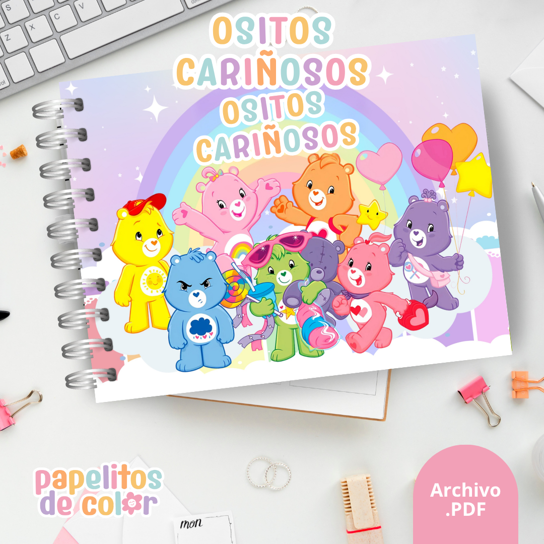 💖Libro para pintar Ositos Cariñositos 🐻🌈✨