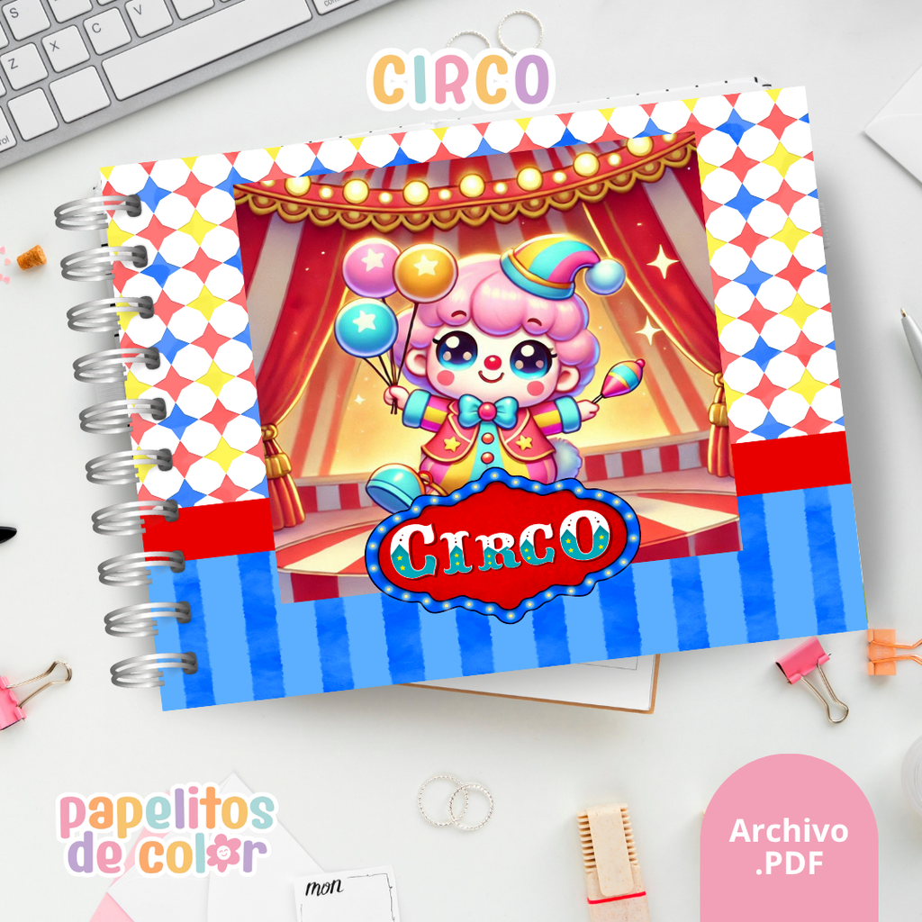 🎪🎶 Libro para pintar Circo 🤹‍♂️🎨