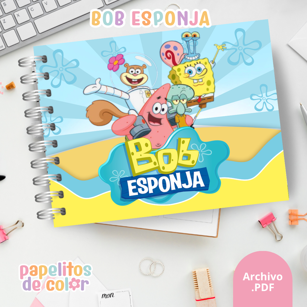 🌊🍍 Cuaderno para pintar Bob Esponja🍍🌊
