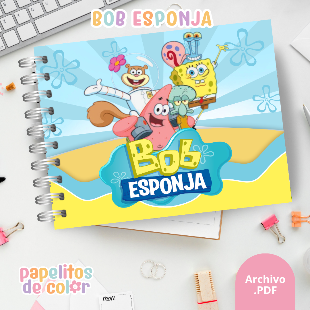 🌊🍍 Cuaderno para pintar Bob Esponja🍍🌊