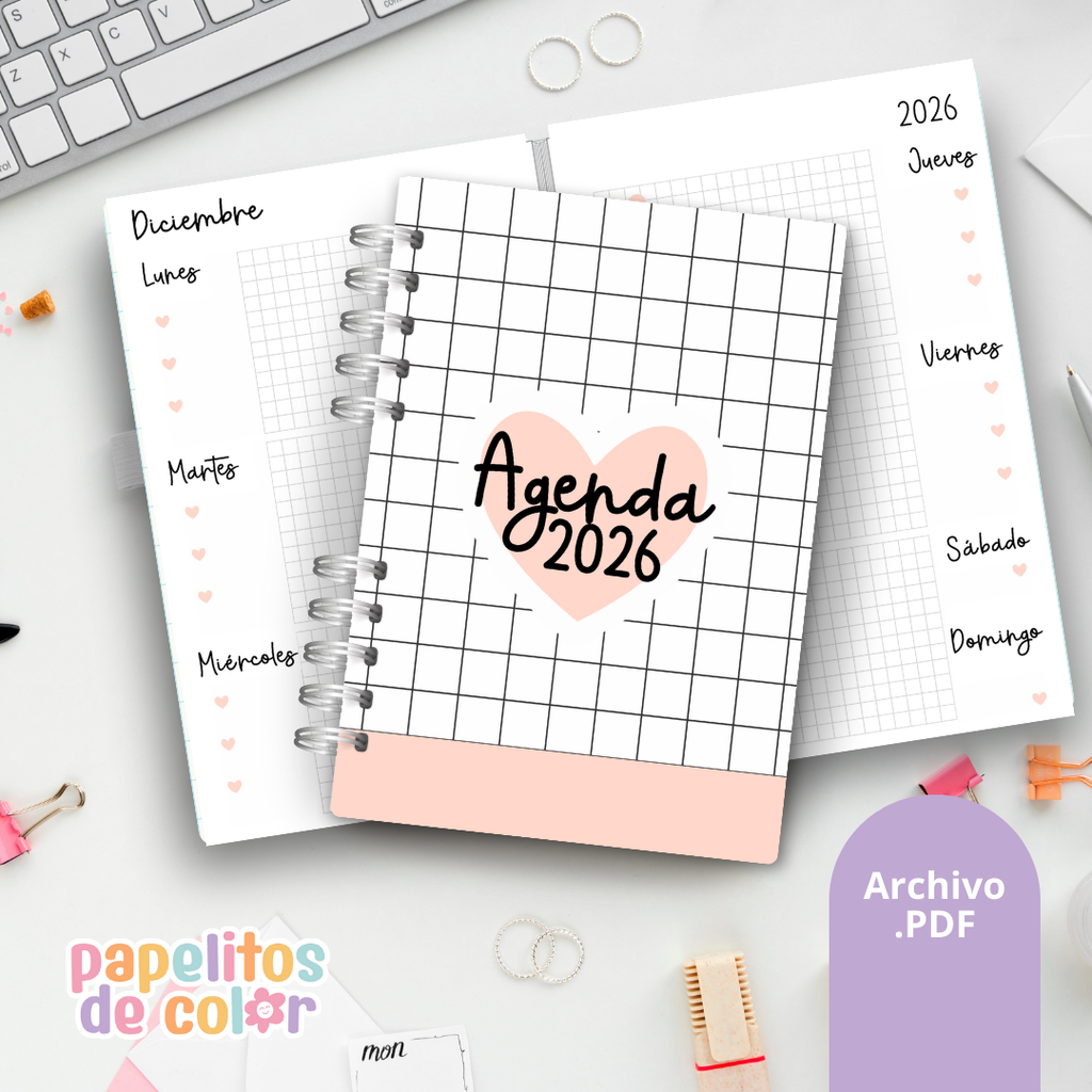 Agenda Pink Hearts 2026 💖✨