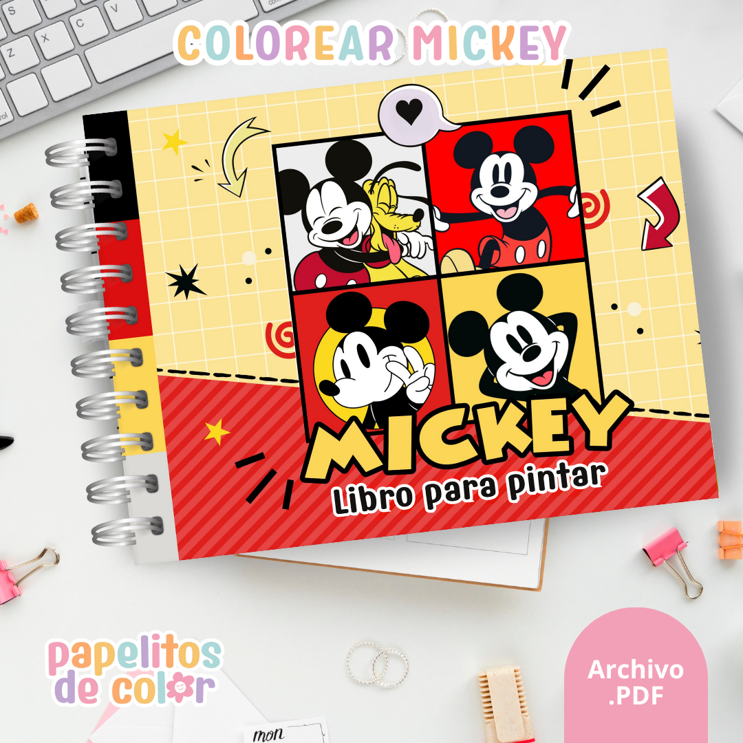 🎨 Libro para Pintar Mickey  🖍️