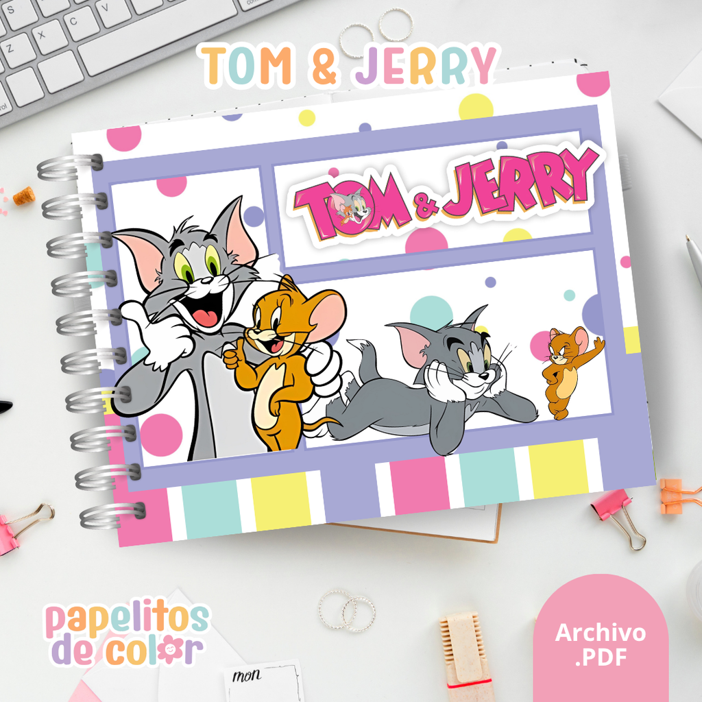 🎨 Libro para Pintar de Tom y Jerry 🐱🐭✨