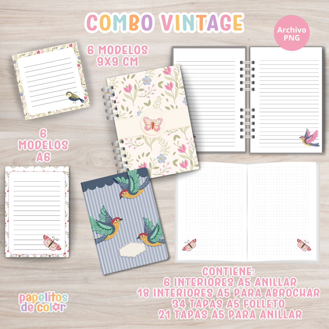 🧡✨ Combo Vintage Papelería ✨📜