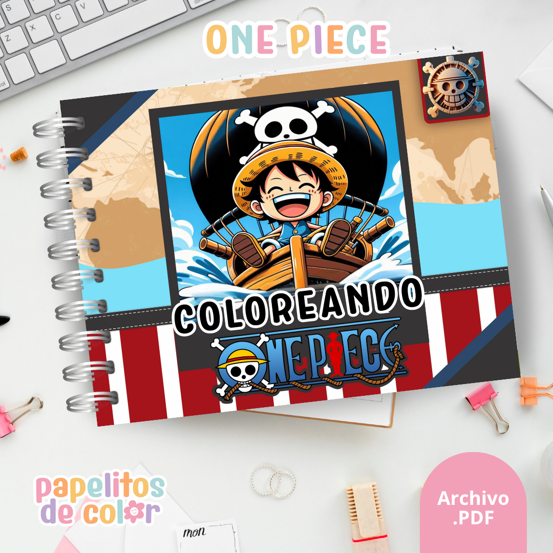 🏴‍☠️🎶 Libro para pintar One Piece 🌊🎨
