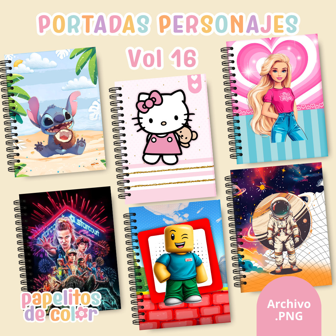 📚✨ Combo Portadas Personajes – Vol. 16 🚀🎮