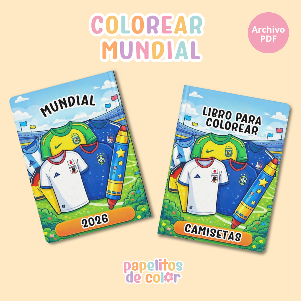 👕⚽ Libro para Pintar Camisetas – Mundial 2026 🎨✨