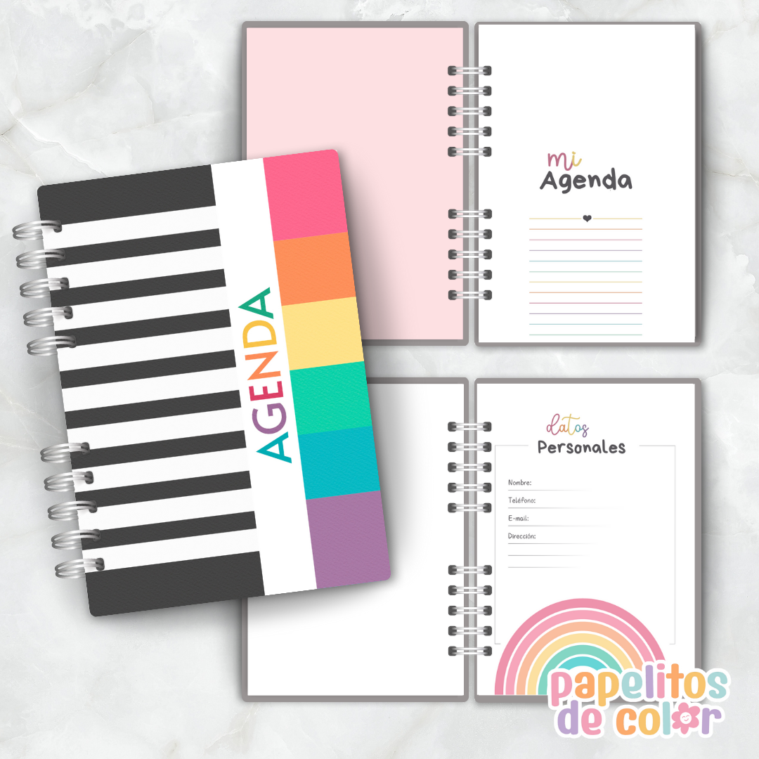 Agenda Rainbow Diaria 2026  🌈📔✨