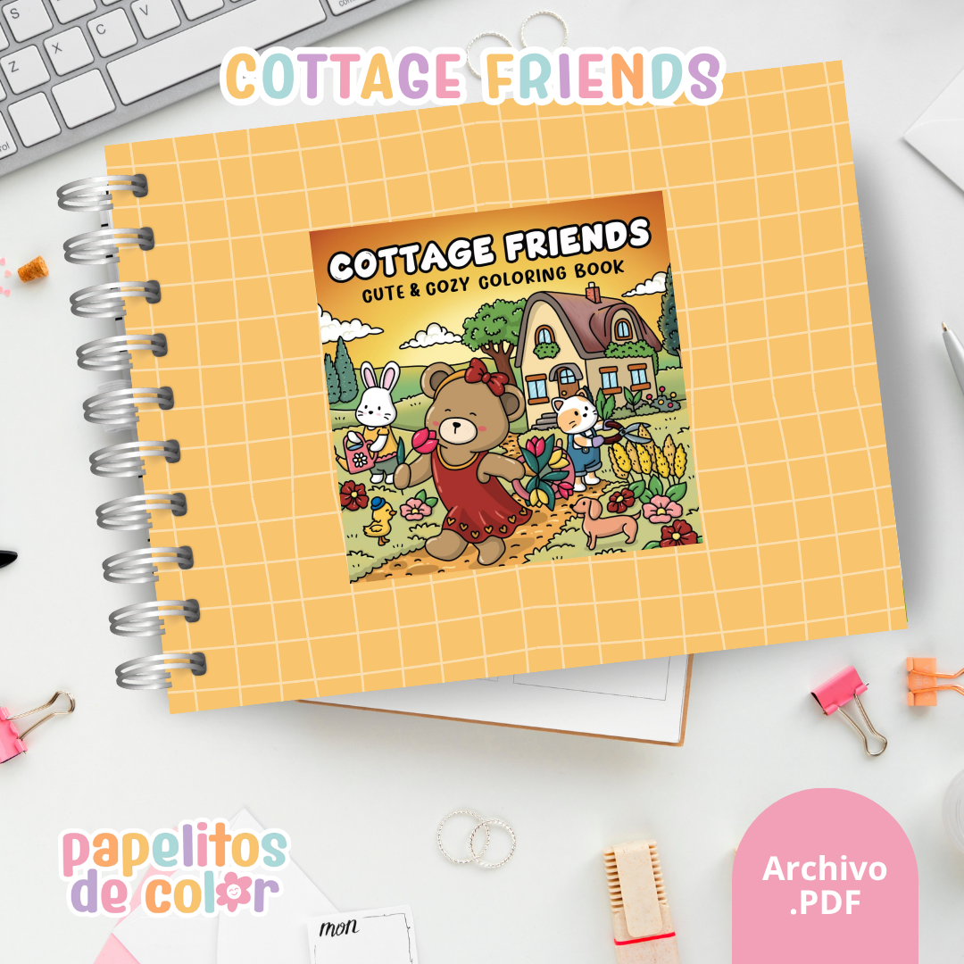 🏡🐻  Libro para Pintar Cottage Friends 🌿🎨