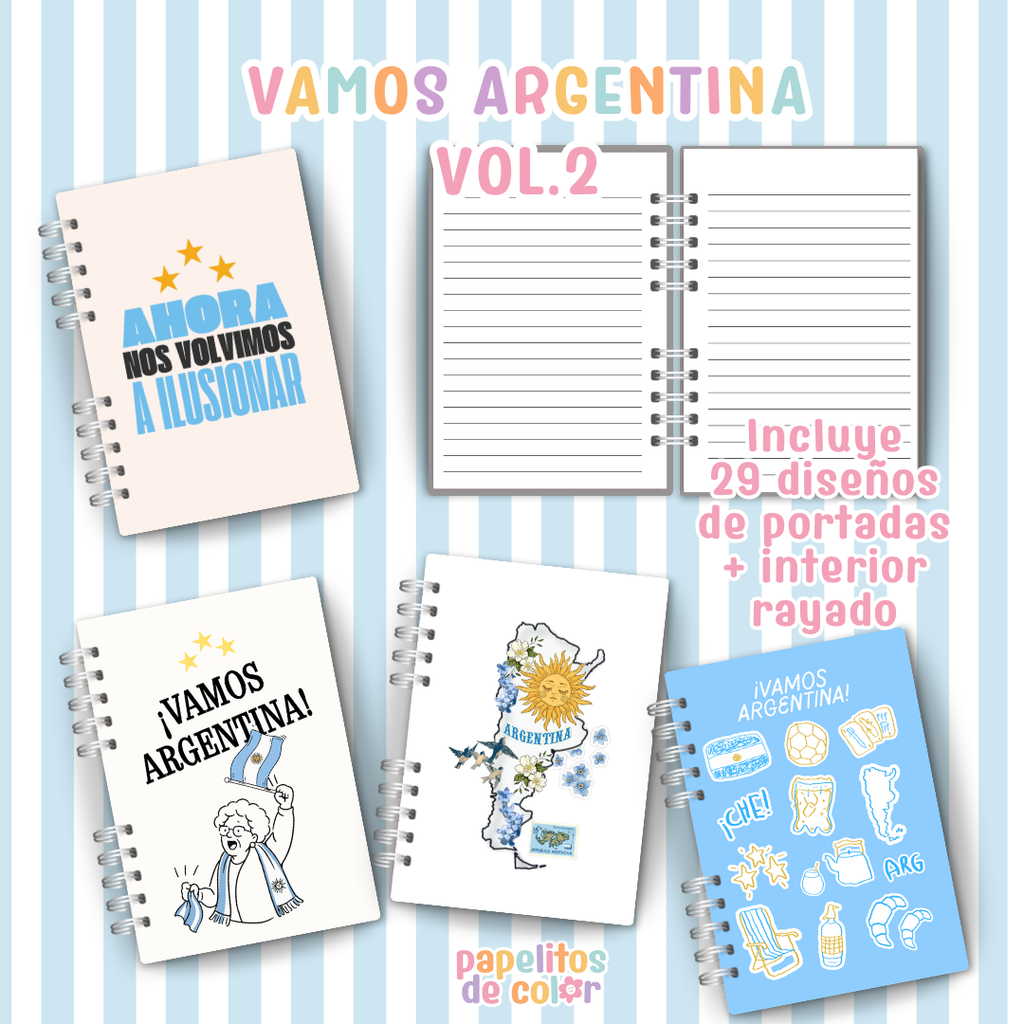 🇦🇷 Kit Cuadernos  - Vamos Argentina ⚽📚