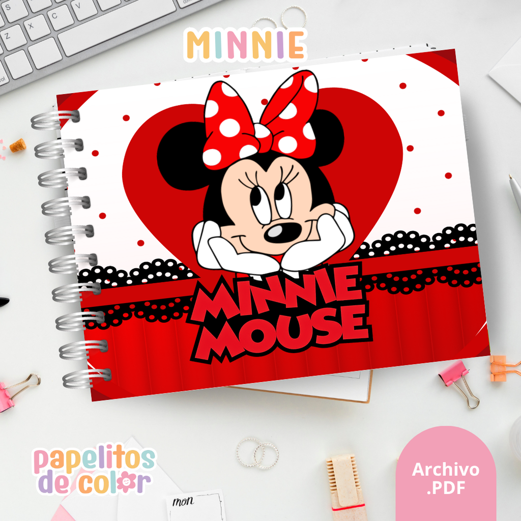 🎀🎶 Libro para pintar Minnie Mouse 💖🎨