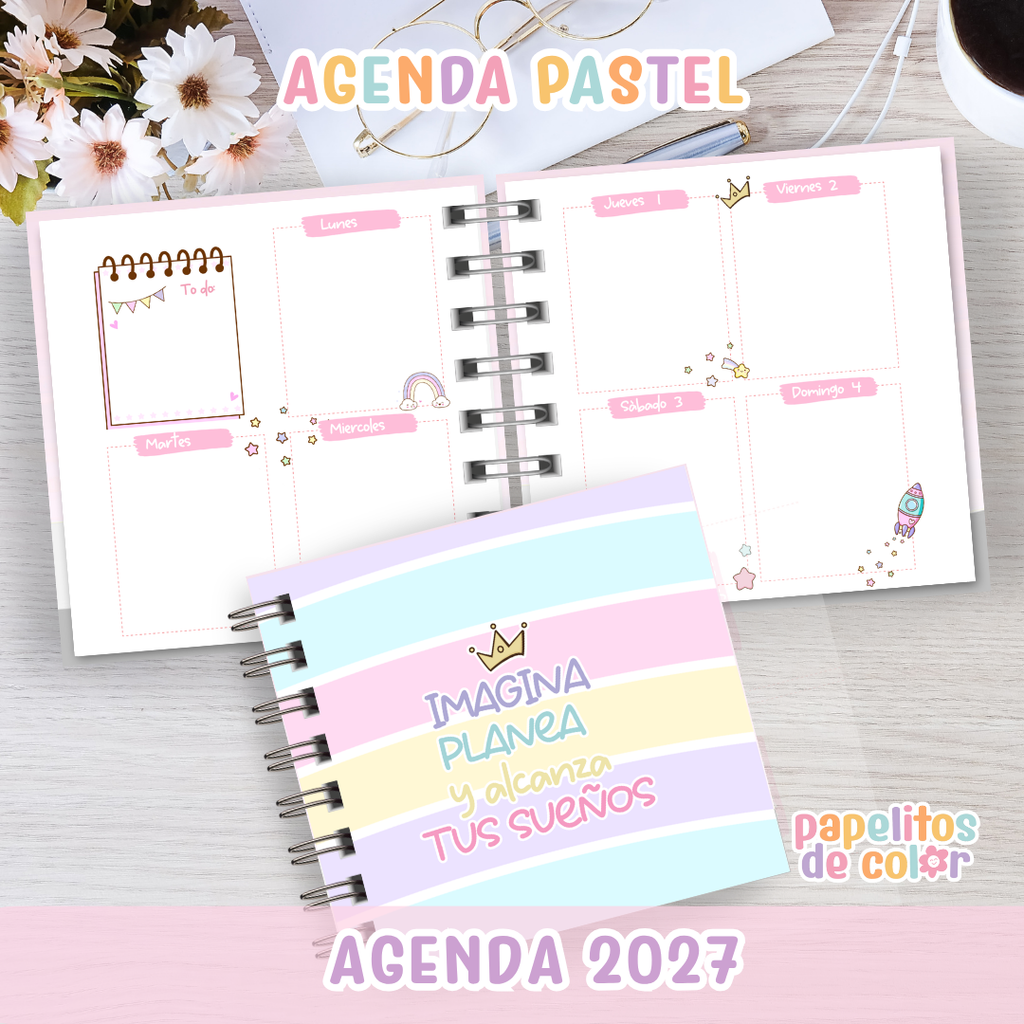 Agenda Pastel 2027 (15x15 cm) 🌸✨