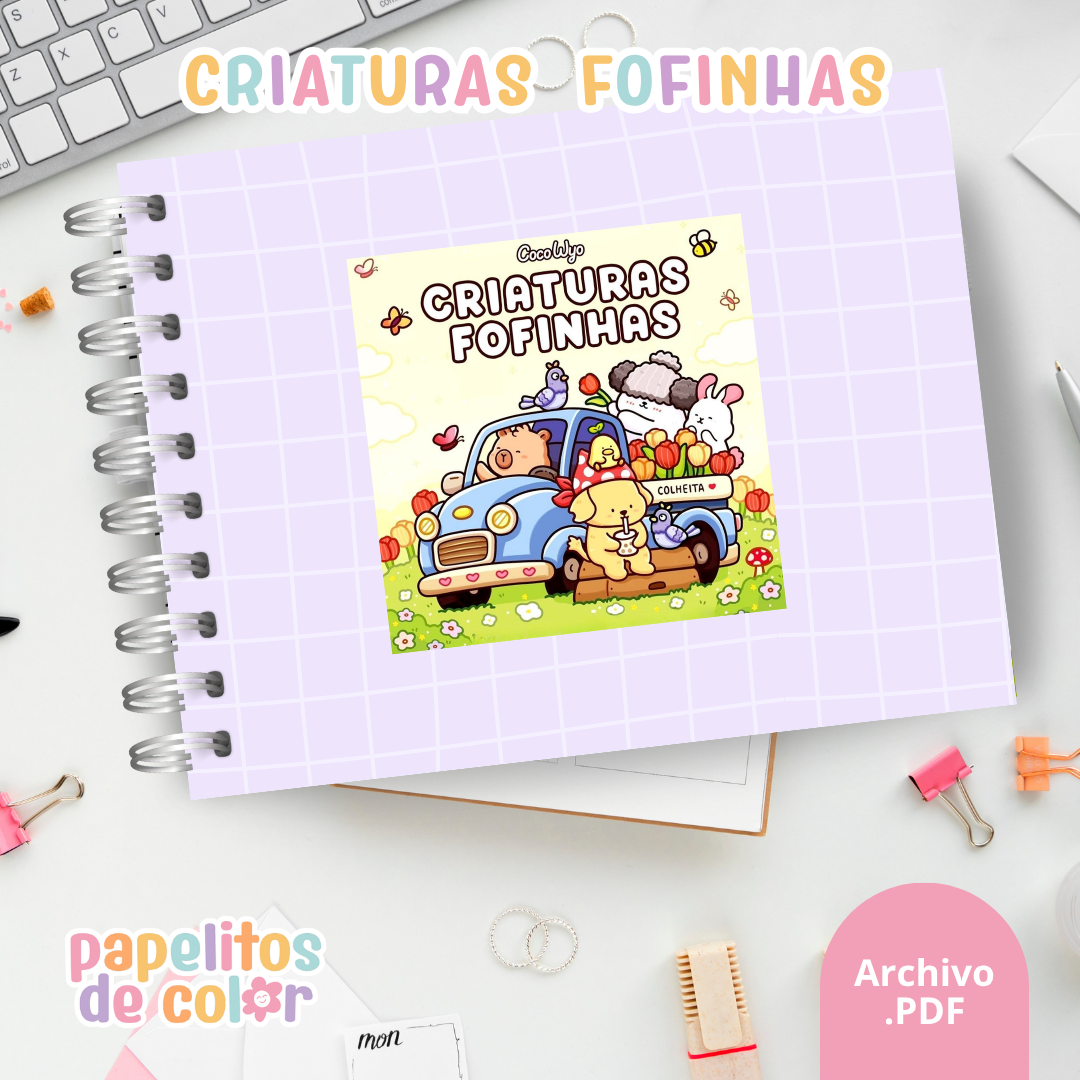 🧸✨ Librito para Pintar Criaturas Fofinhas 🎨💖