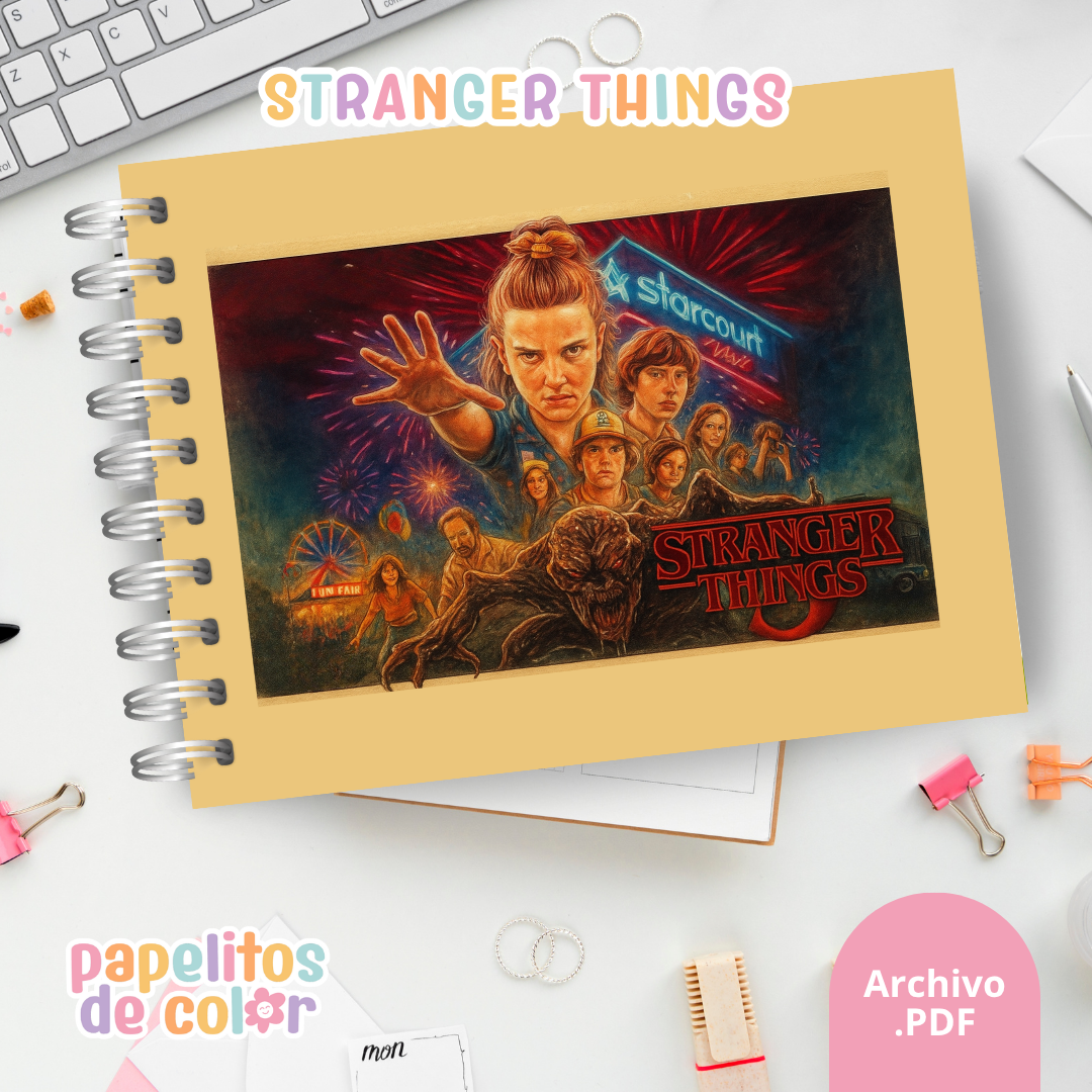 🎬🖍️ Libro para Pintar Stranger Thinks ✨📚