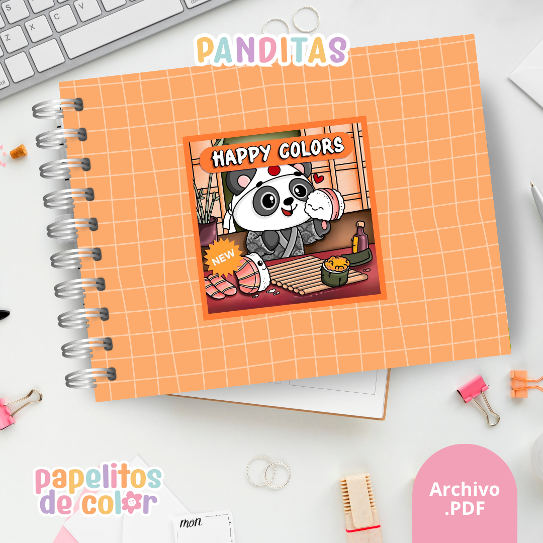 🐼 Cuaderno para Pintar Happy Colors Pandita 🌈✨