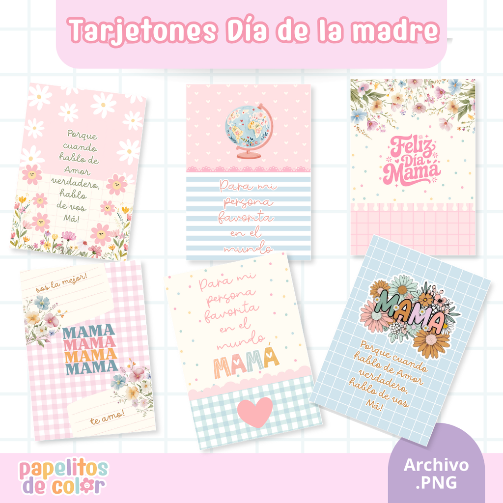 30 Tarjetones para el Día de la Madre 💐✨