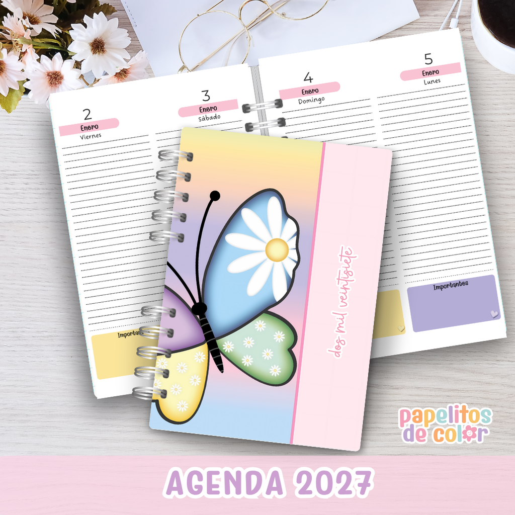 🌈 Agenda UAU 2 Días por Hoja 2027 🌈