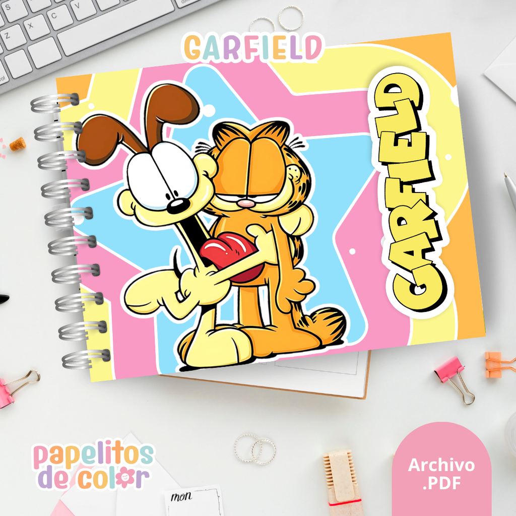 🐱✨ Libro para Pintar Garfield 🎨🧡