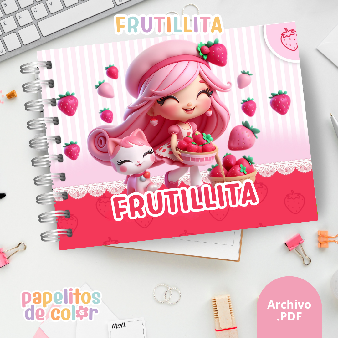 🍓💖 Cuaderno para pintar Frutillita💖🍓