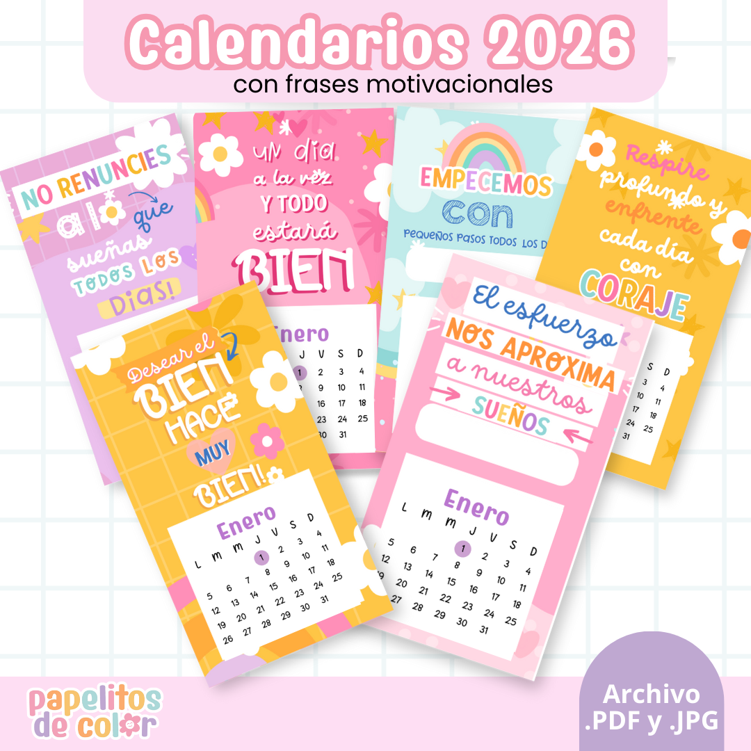 Calendarios Mignon 2026 con Frases 🌟✨