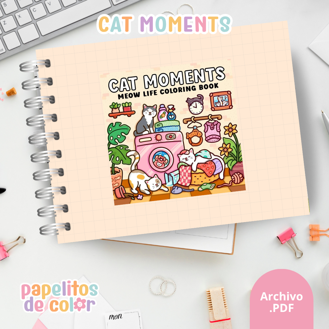 🐱 Libro para Pintar Cat Moments 🎨✨