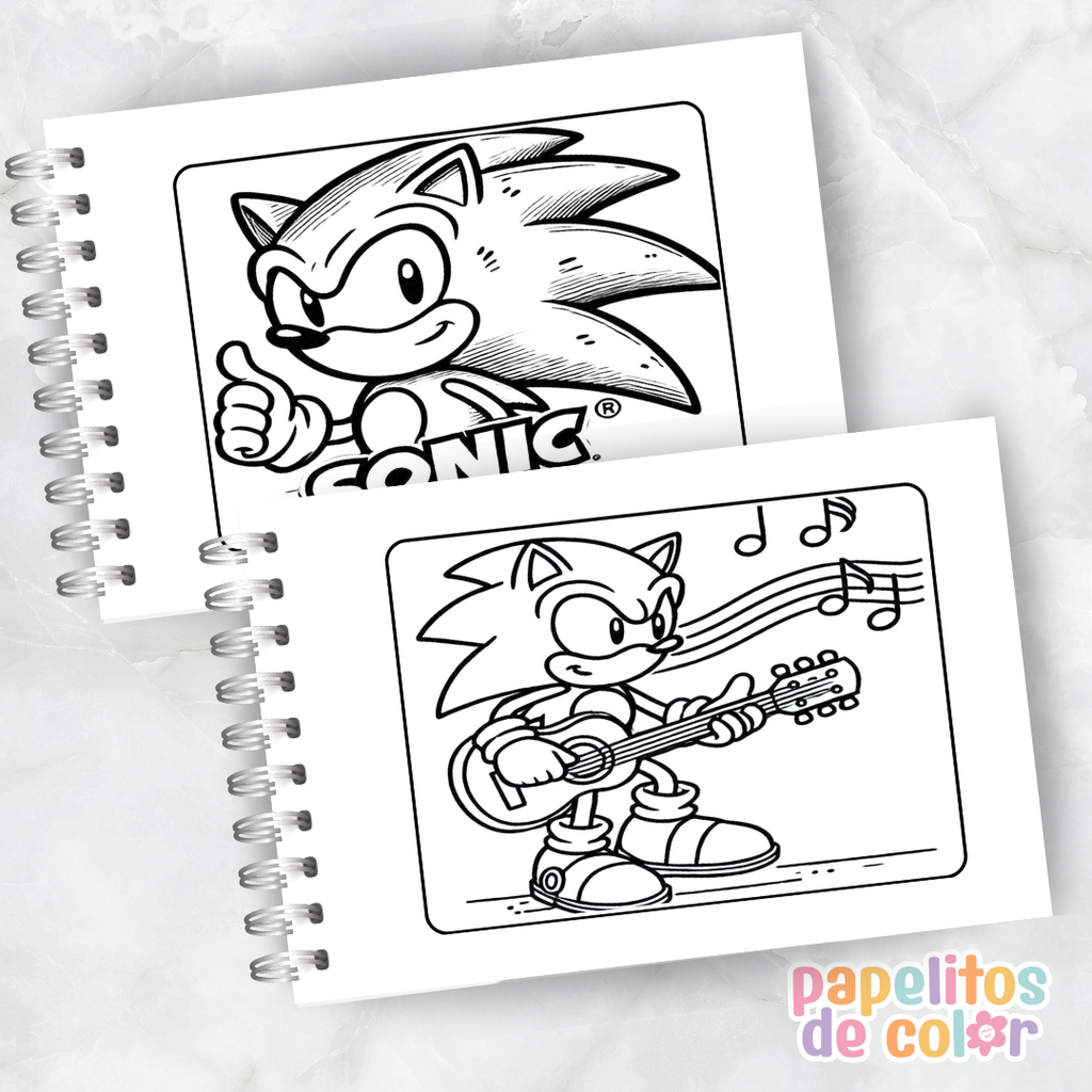 💙🎶 Libro para pintar Sonic ⚡🎨